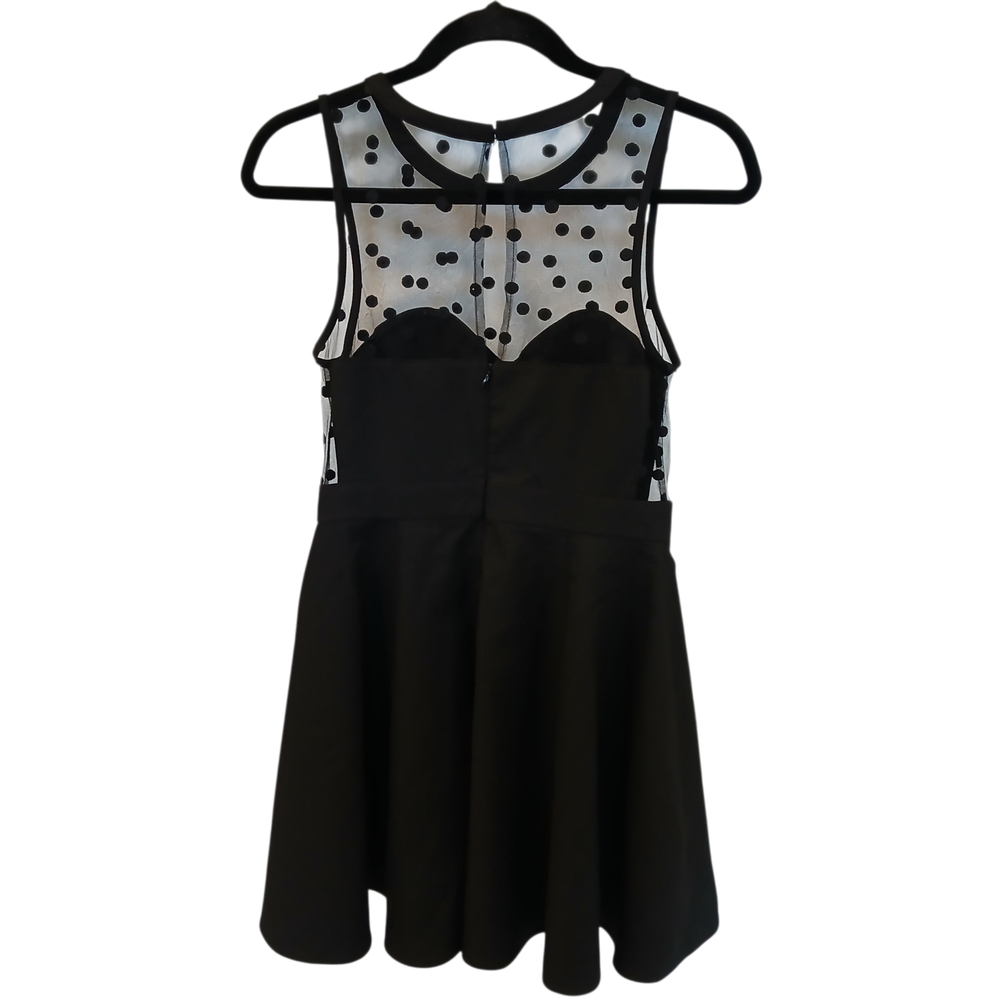 Coincidence And Chance Polka Dot‎ Mesh Black Formal Dress Small Anthropologie
